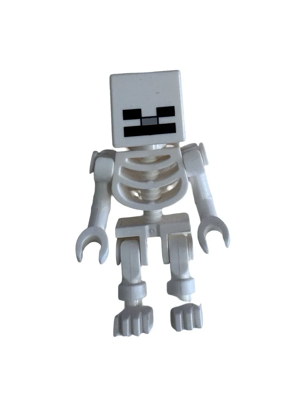 LEGO White Skeleton Minifigure Curved Arms min011 Minecraft